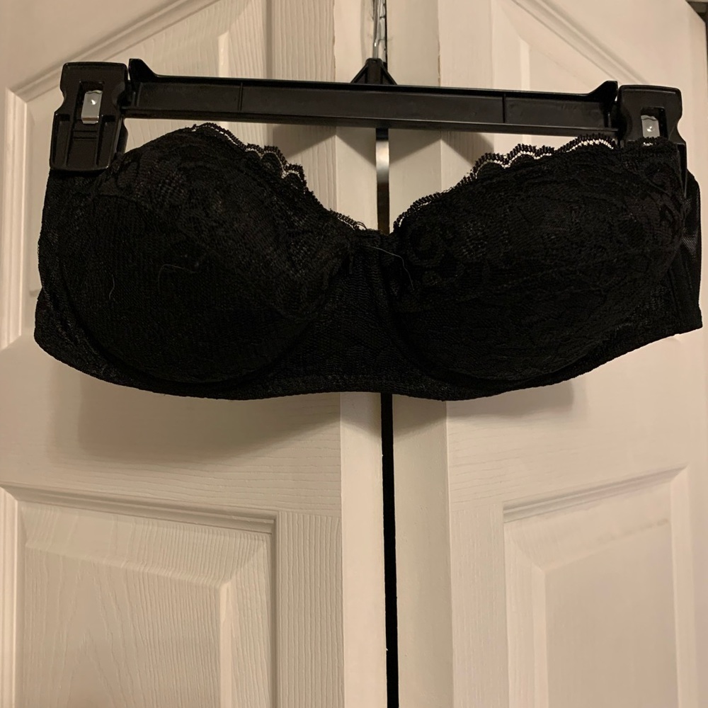 Lace Strapless Padded Bra, Black, 36B, Good Condition, Rarely Worn